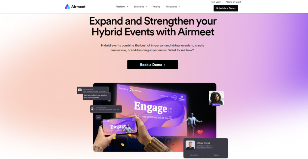 Airmeet’s hybrid event platform