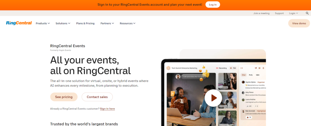 RingCentral Events (formerly Hopin Events)