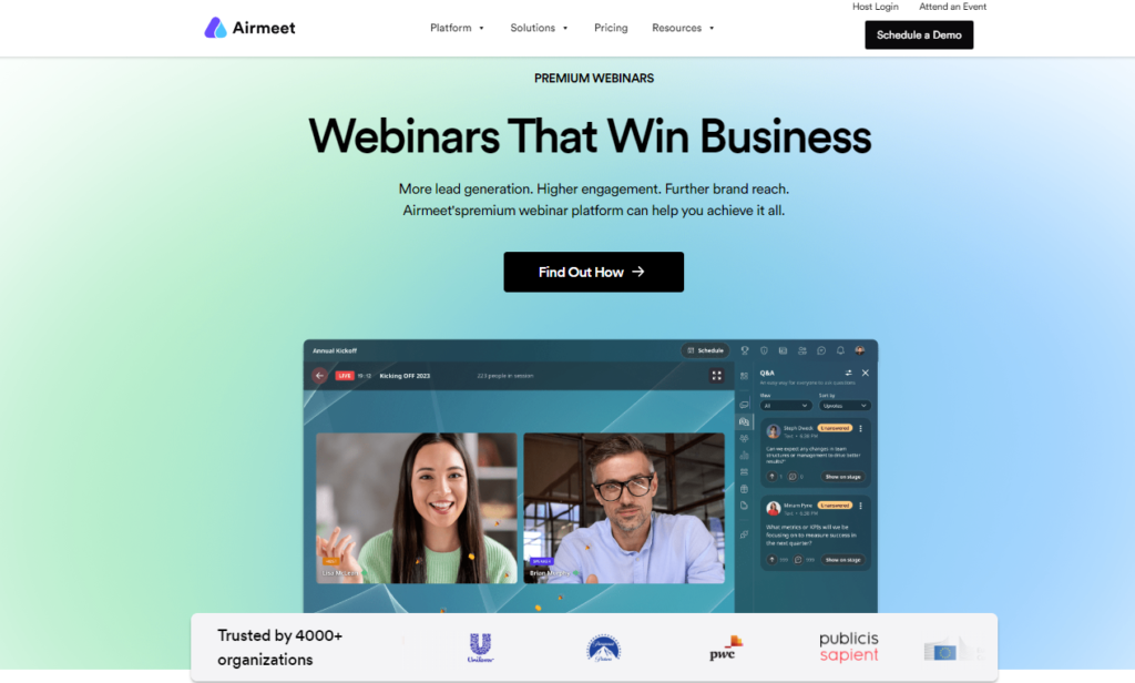 How Airmeet helps organizers track webinar engagement